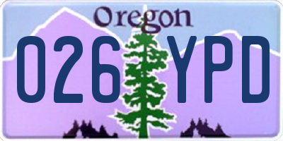 OR license plate 026YPD