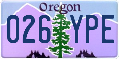 OR license plate 026YPE