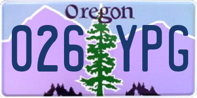 OR license plate 026YPG
