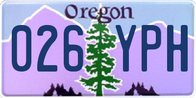 OR license plate 026YPH