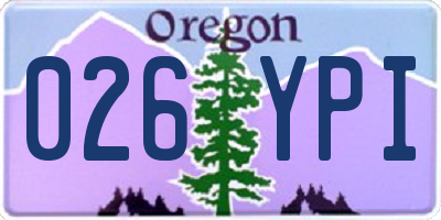 OR license plate 026YPI
