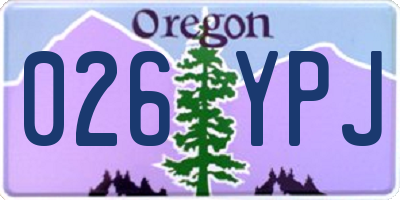 OR license plate 026YPJ