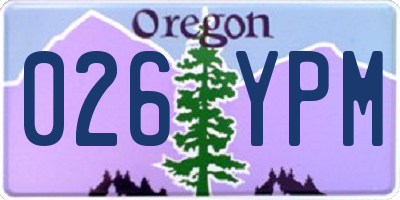 OR license plate 026YPM