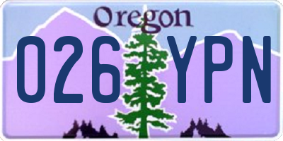 OR license plate 026YPN