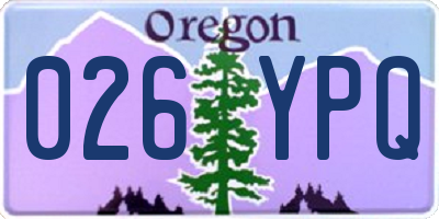 OR license plate 026YPQ