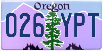 OR license plate 026YPT