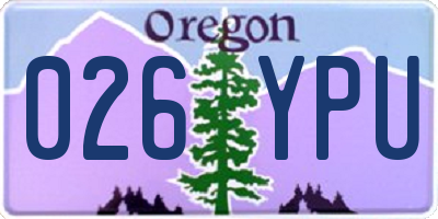OR license plate 026YPU
