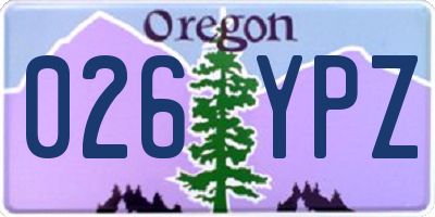 OR license plate 026YPZ
