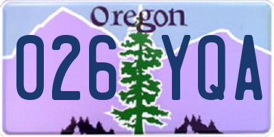 OR license plate 026YQA