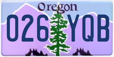 OR license plate 026YQB