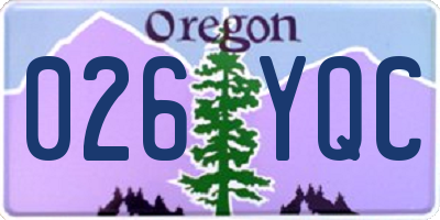 OR license plate 026YQC