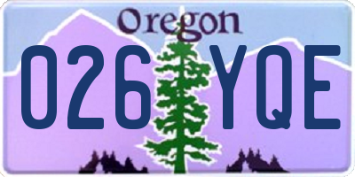 OR license plate 026YQE