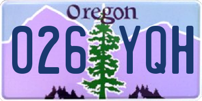 OR license plate 026YQH