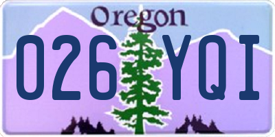 OR license plate 026YQI
