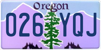 OR license plate 026YQJ