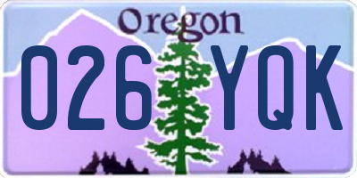 OR license plate 026YQK