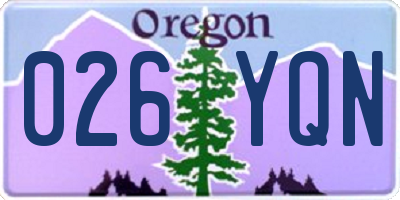 OR license plate 026YQN