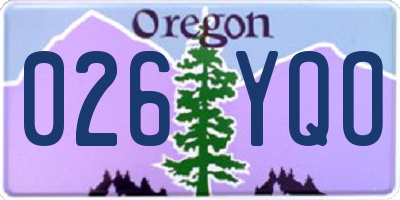 OR license plate 026YQO
