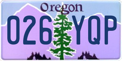 OR license plate 026YQP