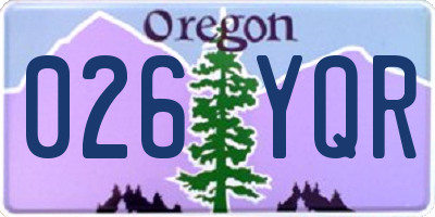 OR license plate 026YQR
