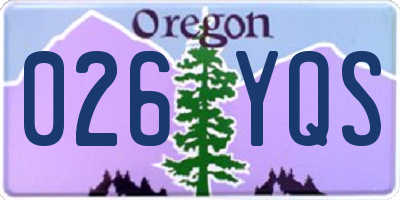 OR license plate 026YQS