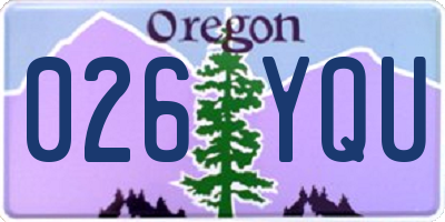 OR license plate 026YQU