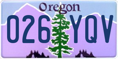 OR license plate 026YQV