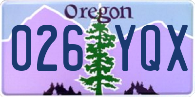 OR license plate 026YQX