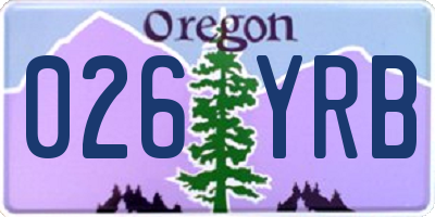 OR license plate 026YRB
