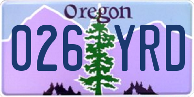 OR license plate 026YRD