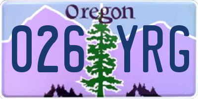 OR license plate 026YRG
