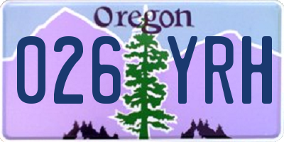 OR license plate 026YRH