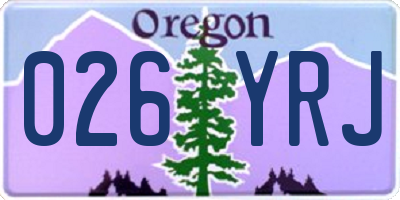 OR license plate 026YRJ