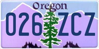 OR license plate 026ZCZ