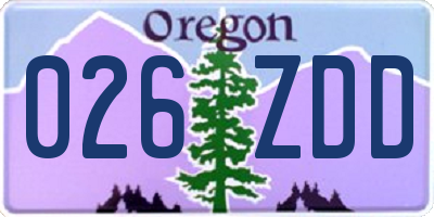 OR license plate 026ZDD