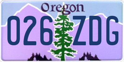 OR license plate 026ZDG