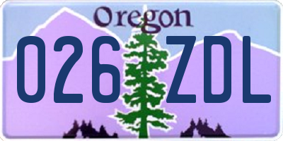 OR license plate 026ZDL