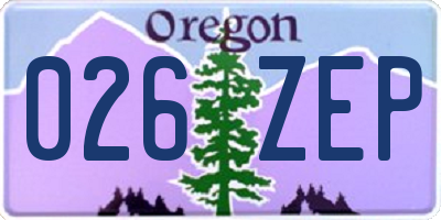 OR license plate 026ZEP