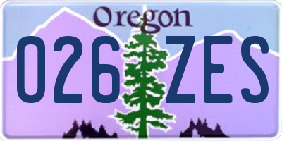 OR license plate 026ZES