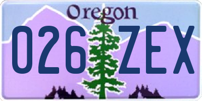 OR license plate 026ZEX