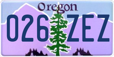OR license plate 026ZEZ
