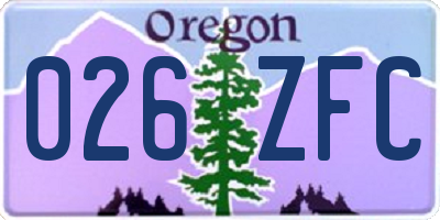 OR license plate 026ZFC
