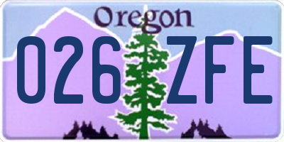 OR license plate 026ZFE