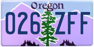 OR license plate 026ZFF