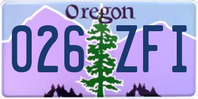 OR license plate 026ZFI
