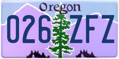 OR license plate 026ZFZ