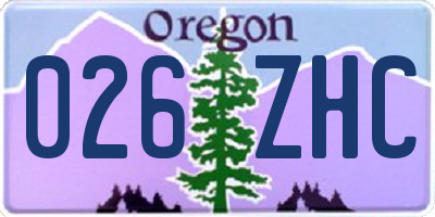 OR license plate 026ZHC