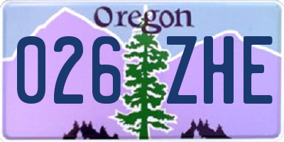 OR license plate 026ZHE