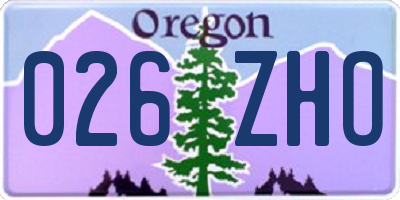OR license plate 026ZHO