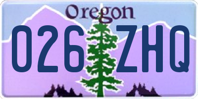 OR license plate 026ZHQ
